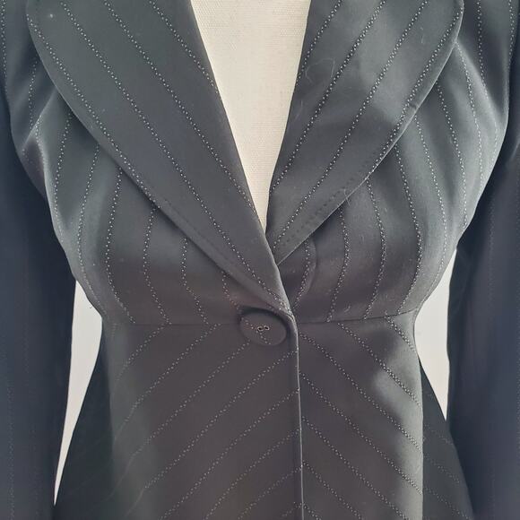Anne Klein Black Striped Pantsuit 0P - Picture 10 of 15